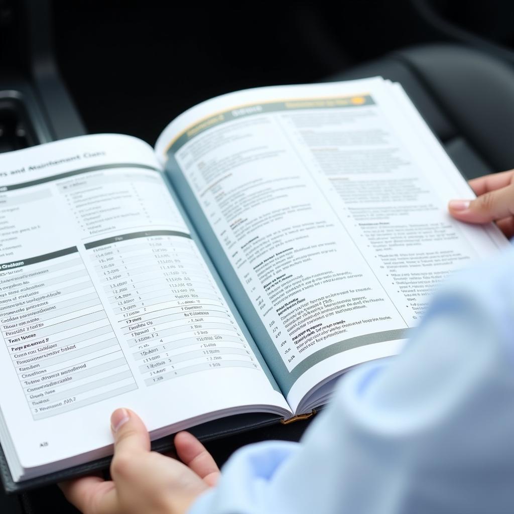 Car Owner's Manual Open to the Service Section