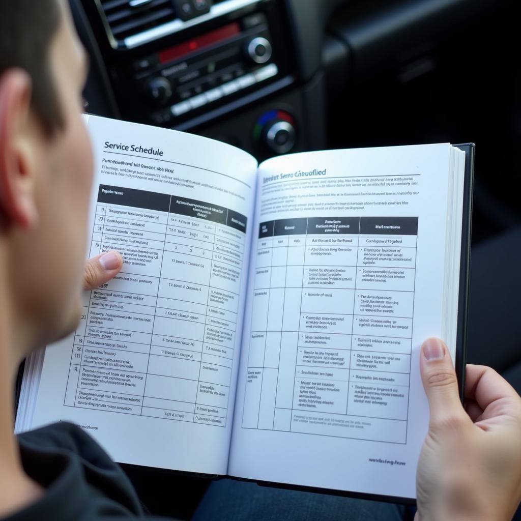 Consulting car owner's manual for service information