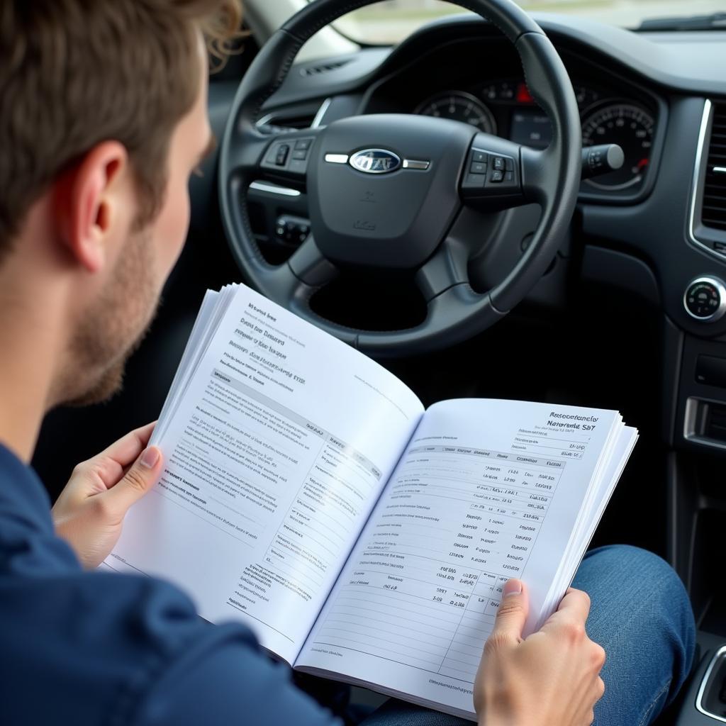 Car Owner Reviewing Service Records