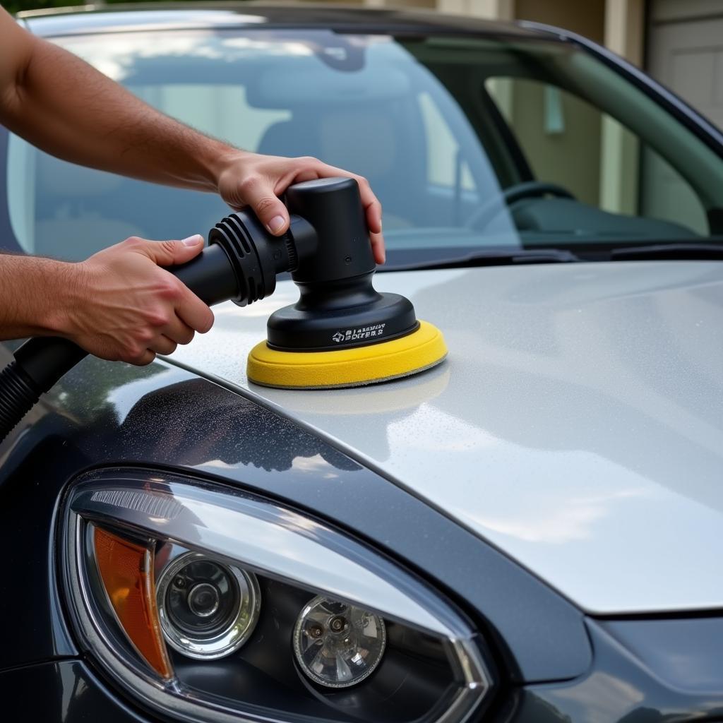 Car Paint Buffing Process in Action