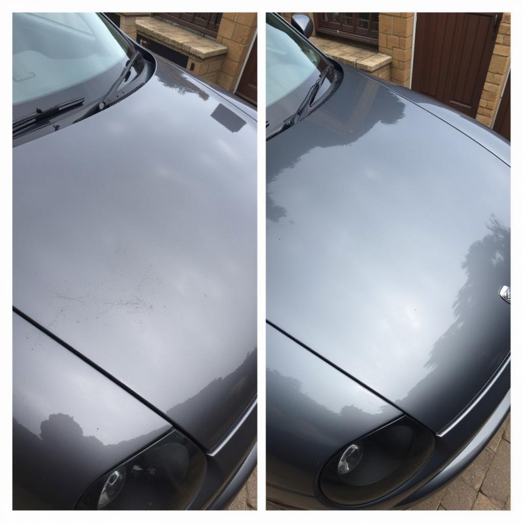 Car paint polishing before and after in Ayrshire