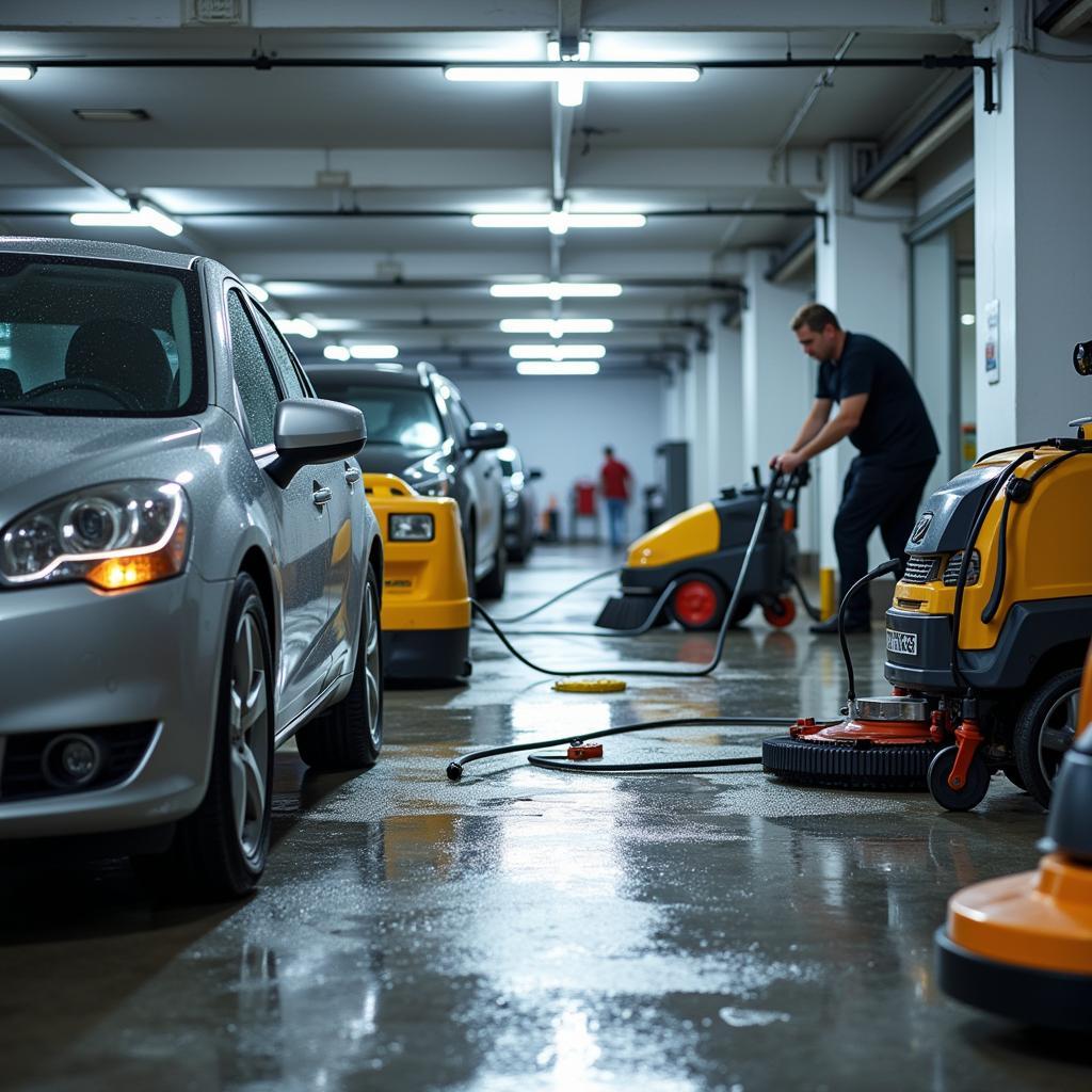 Car Park Cleaning Equipment Used by Professionals