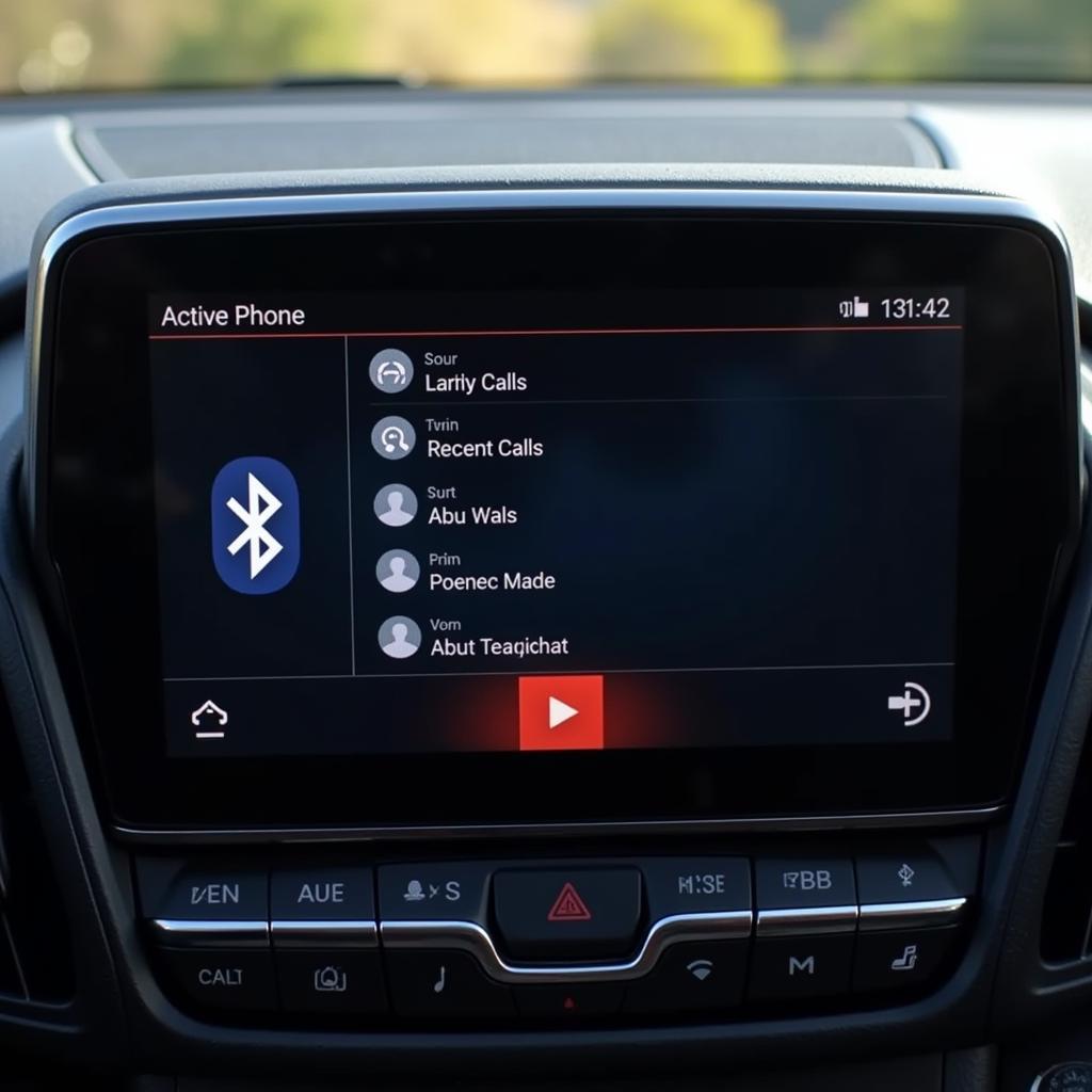 Car phone integration displayed on the dashboard