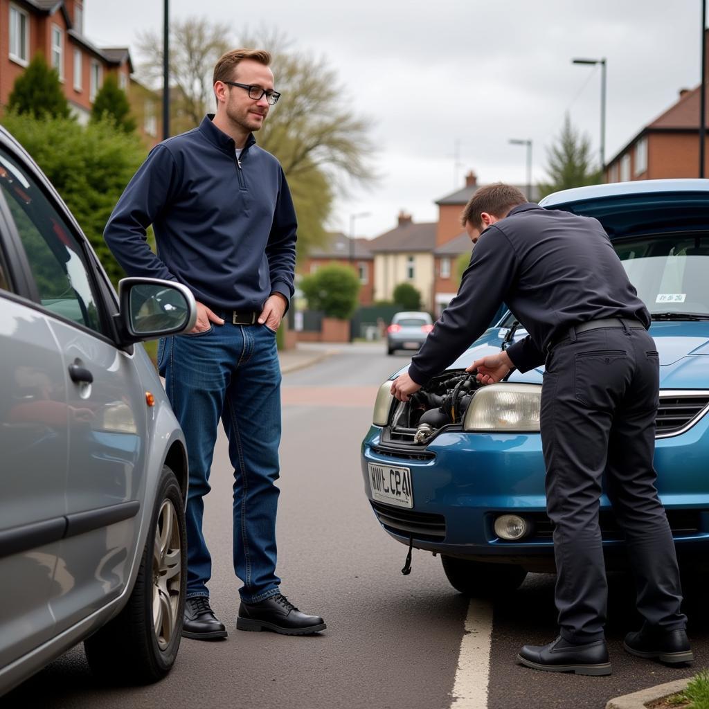 Roadside Assistance Being Provided in Bedford