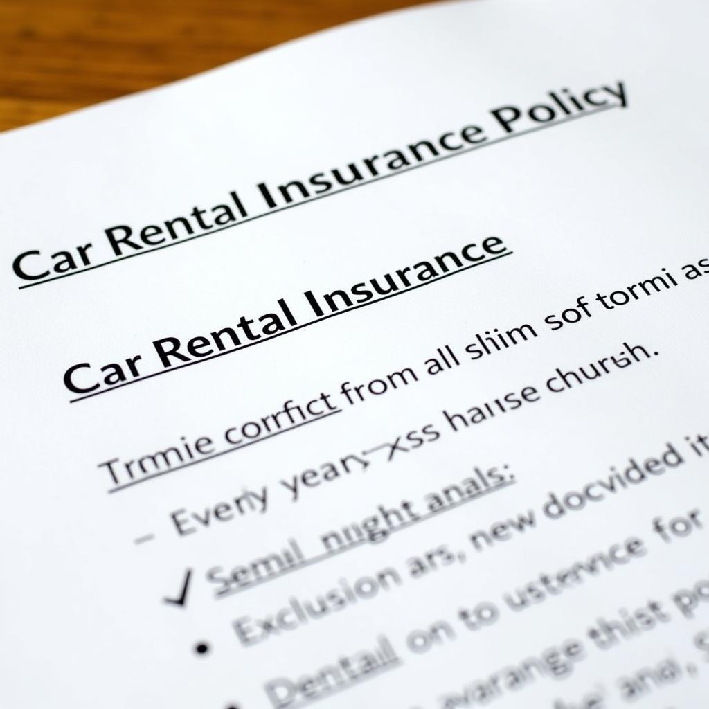 Car Rental Insurance Policy