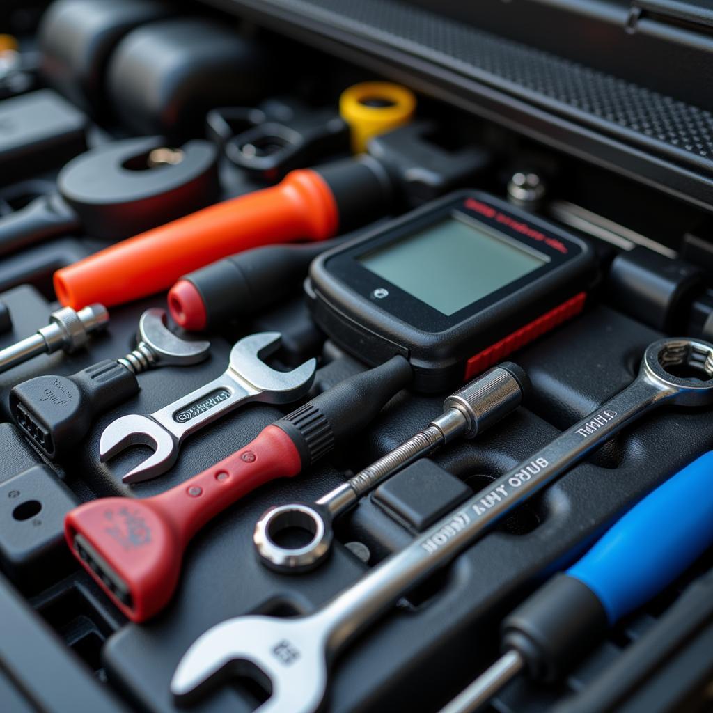 Car Repair Tools Organized for Home Service