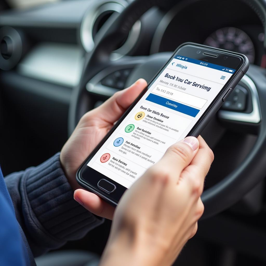 Using a mobile app to book a car service appointment in Scarborough