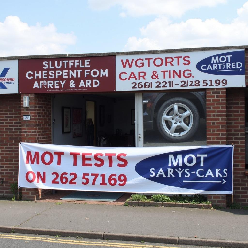 Car Service Banner Advertising MOT and Tyres