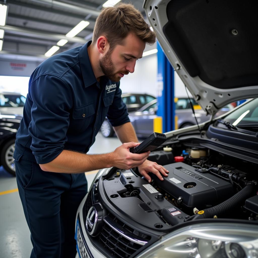 Skilled Mechanic Performing Car Service in Bathgate