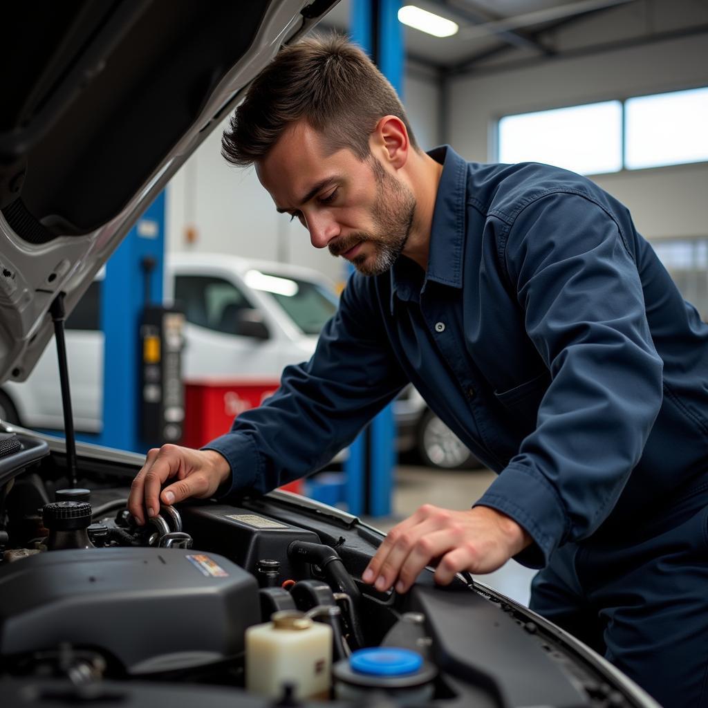 Experienced Mechanic Working on a Car in Blyth