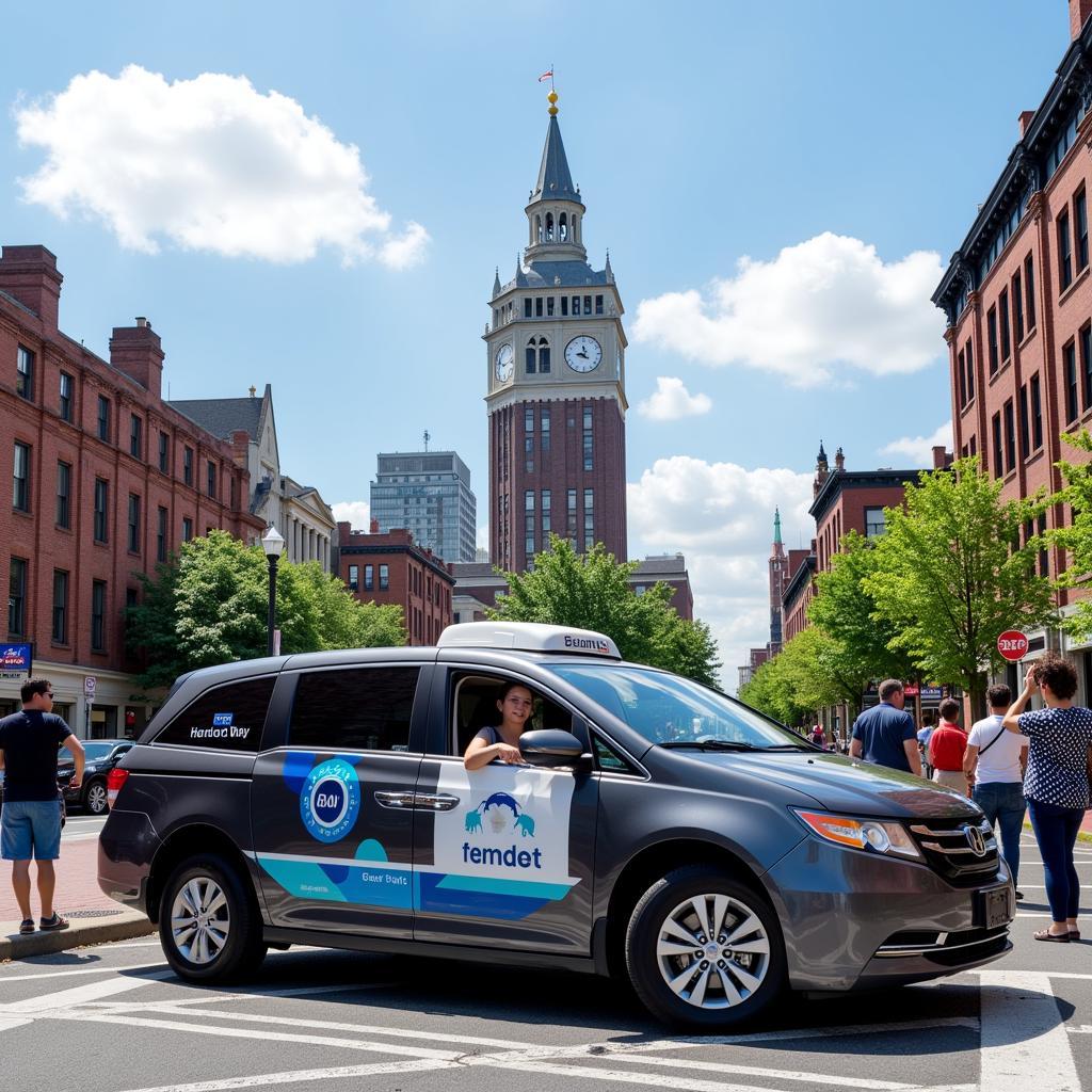 Car service for a city tour in Boston