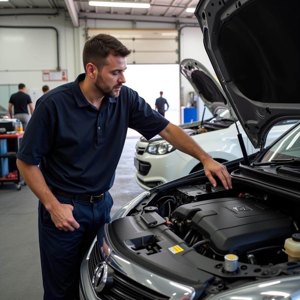 Customer Consulting with Mechanic in Brackenfell Car Service