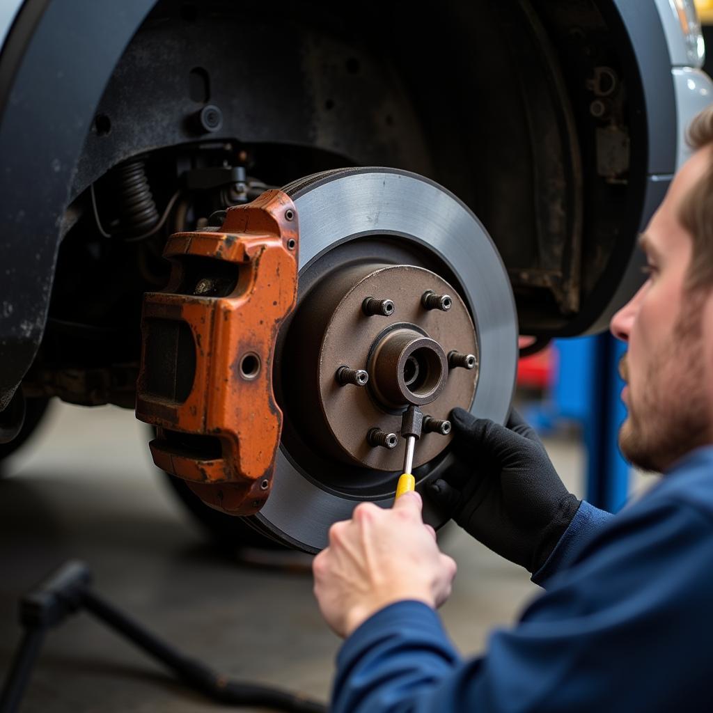 Car Service Brake Inspection: Checking Brake Pads and Rotors