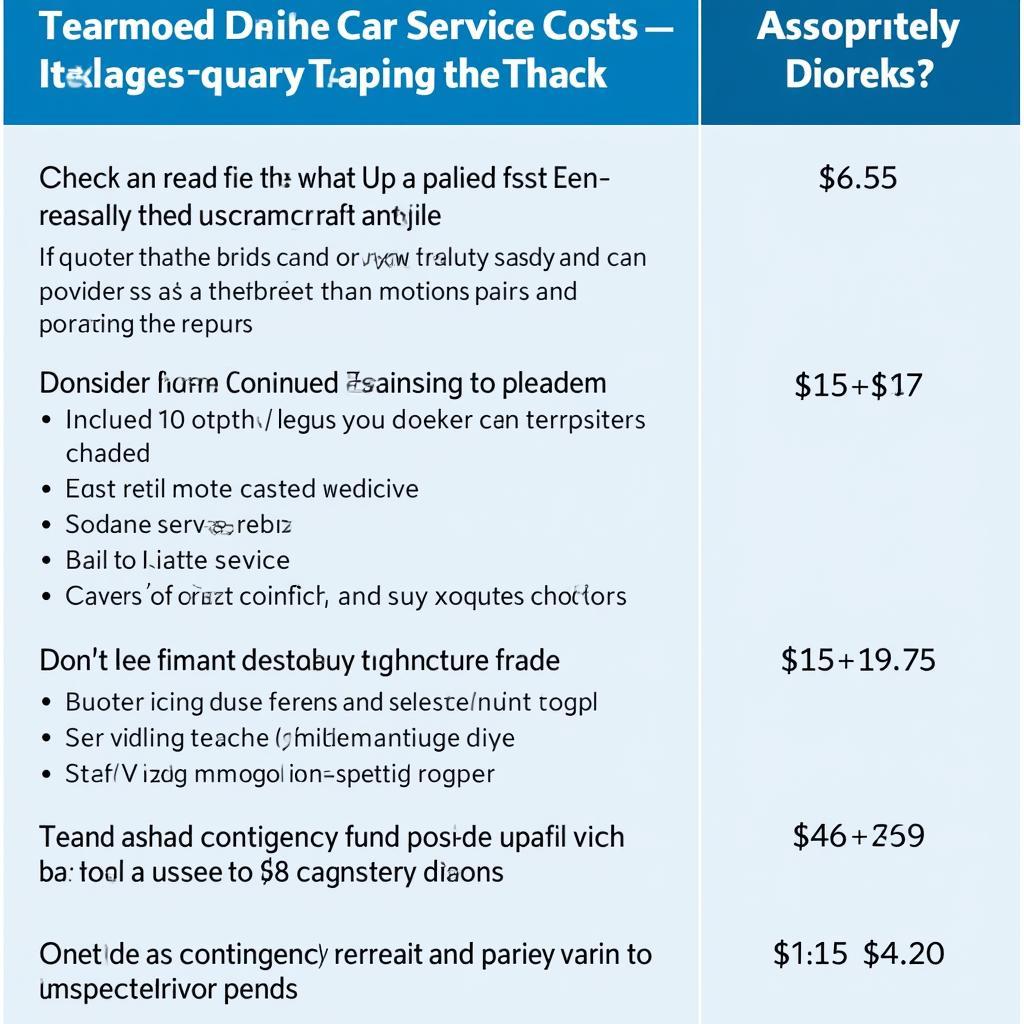 Car Service Budgeting Tips