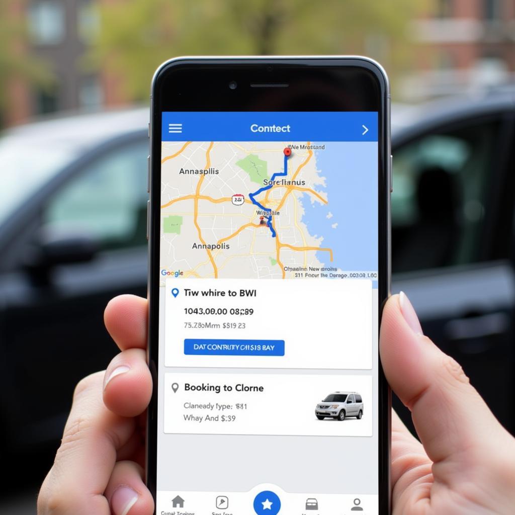 Booking Car Service from BWI to Annapolis via Mobile App