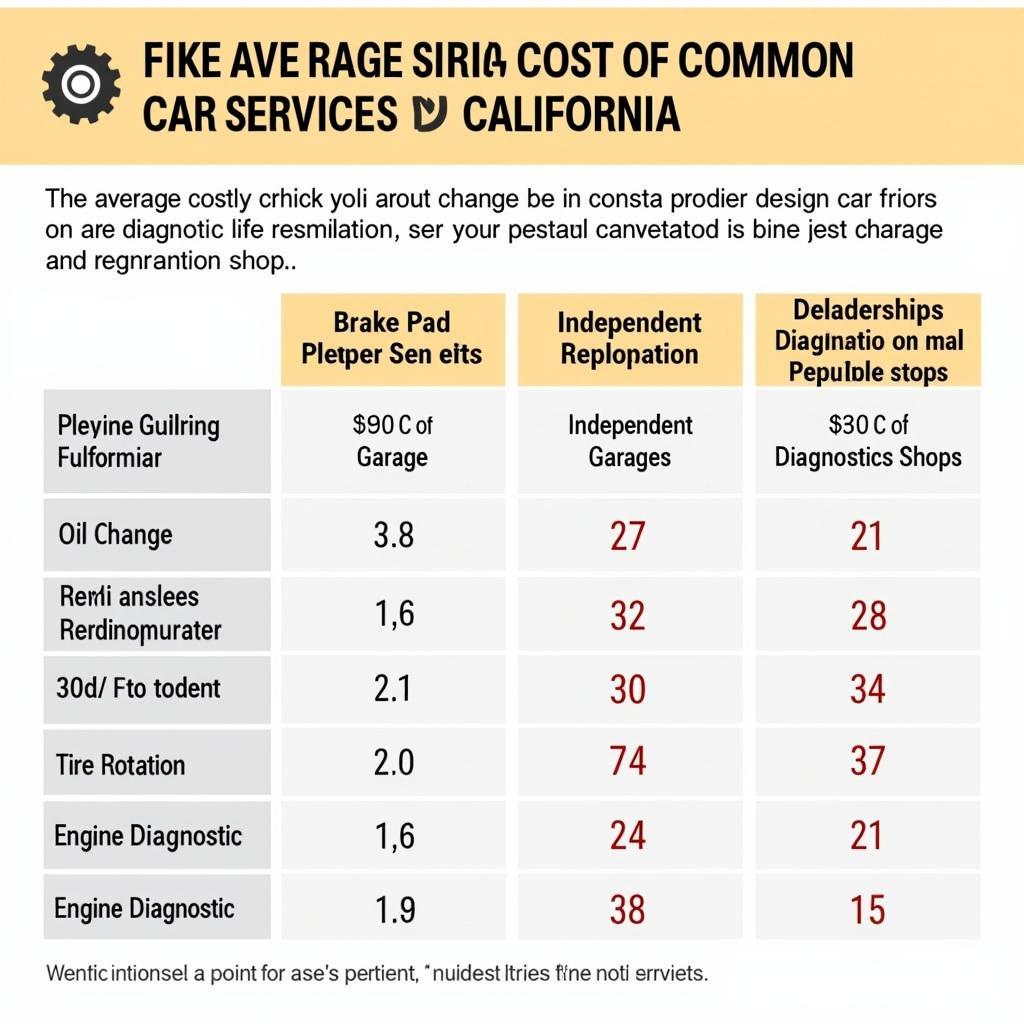 Car Service Cost Comparison in CA