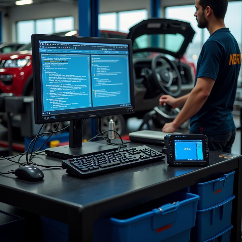 Modern Diagnostic Equipment at a Car Service Center in Shivram Nagar Pune