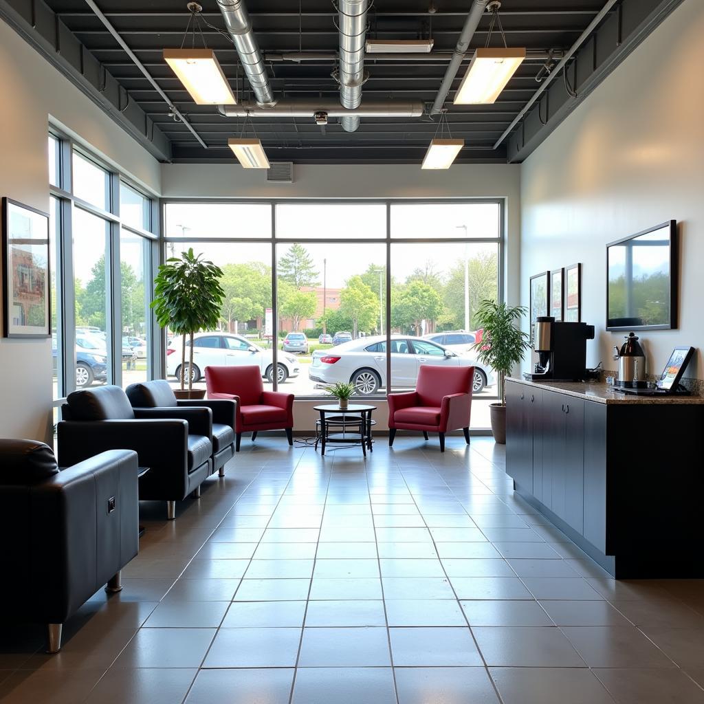 Clean and Modern Car Service Center Waiting Area