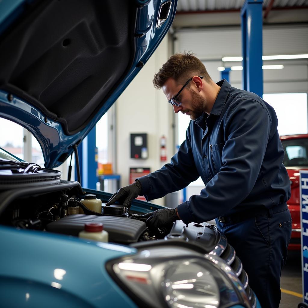 Experienced Mechanic Working on a Car in Coventry