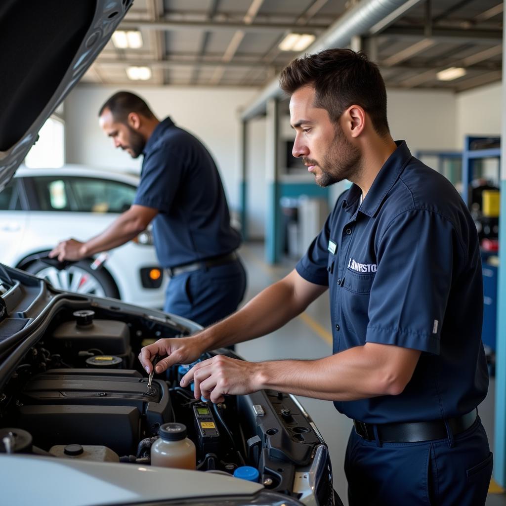 Experienced Technician Working on a Car in a Kuilsriver Service Centre