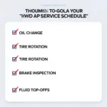 Car service checklist for regular maintenance.