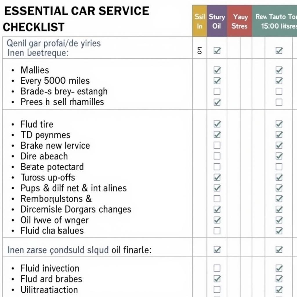 Car Service Checklist