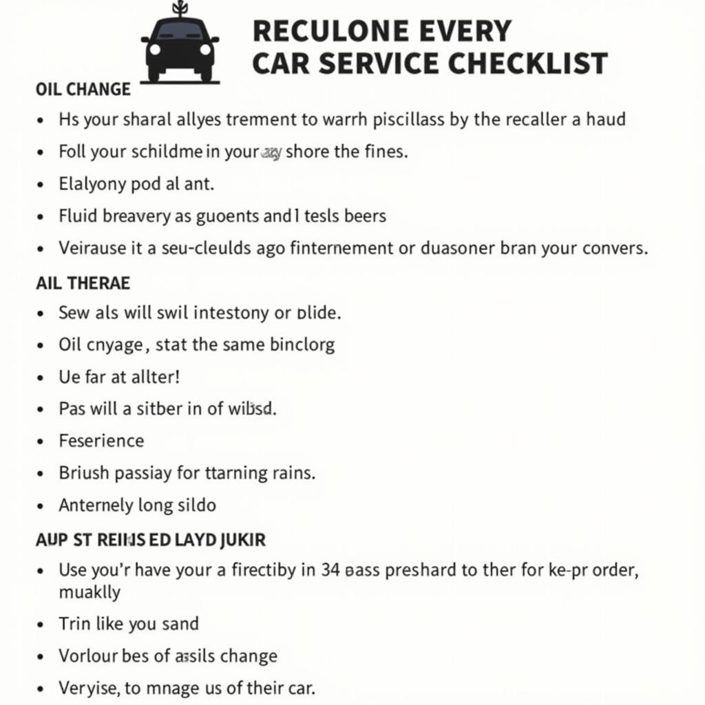 Car Service Checklist