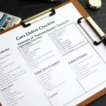 Car Service Checklist on Clipboard