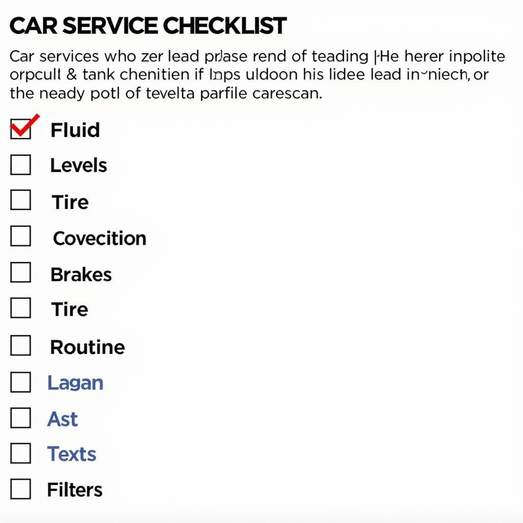 Car Service Checklist