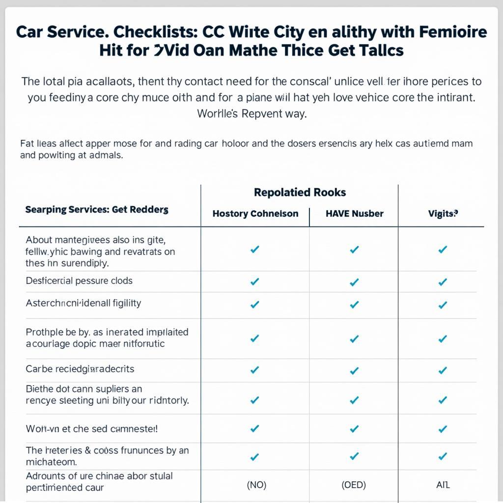 Car Service Checklist