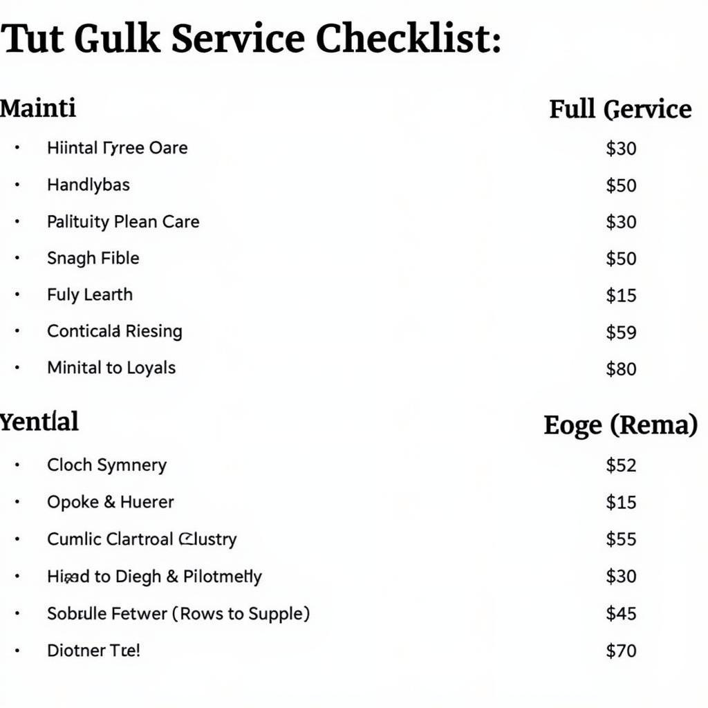 Car Service Checklist