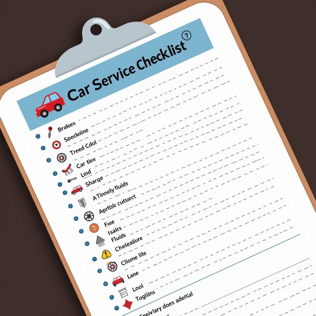 Car service checklist for safety