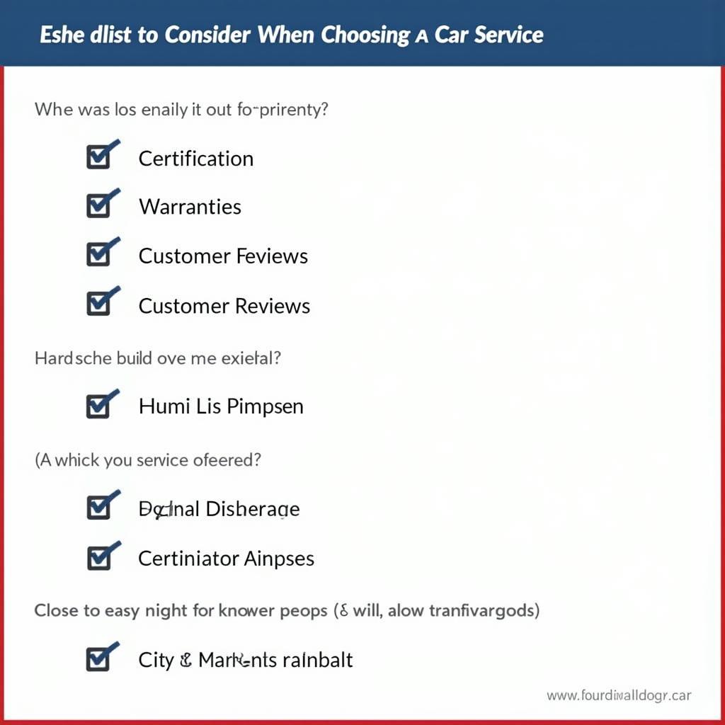 Car Service Checklist