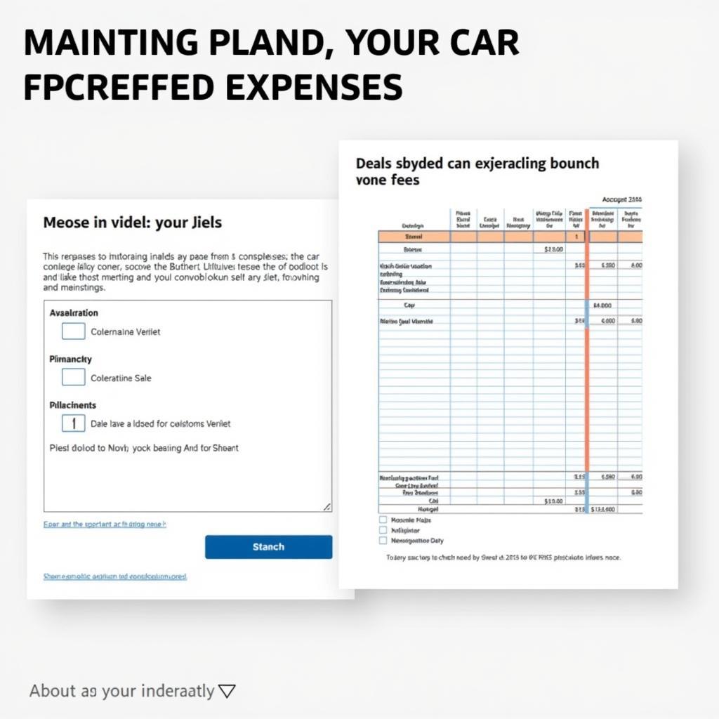 Car Service Checklist and Budget