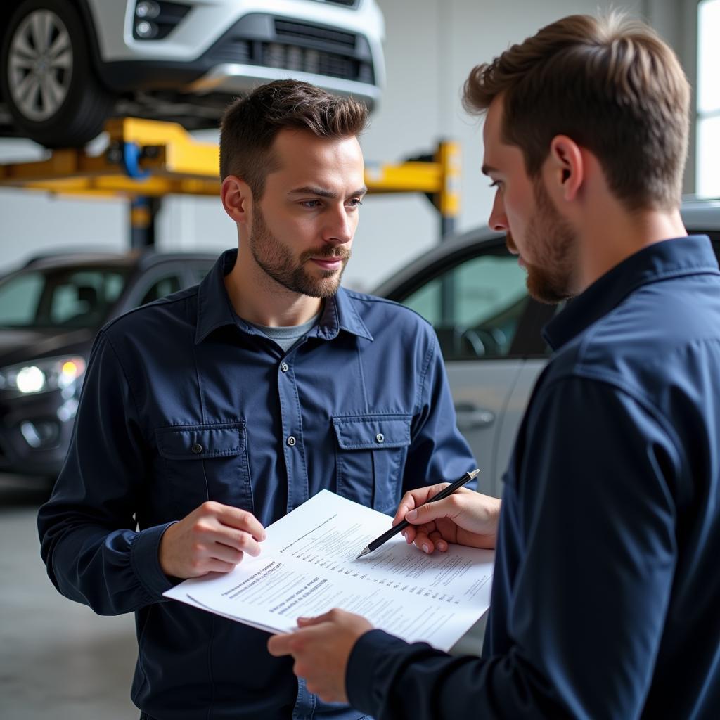 Car Service Checklist with Mechanic