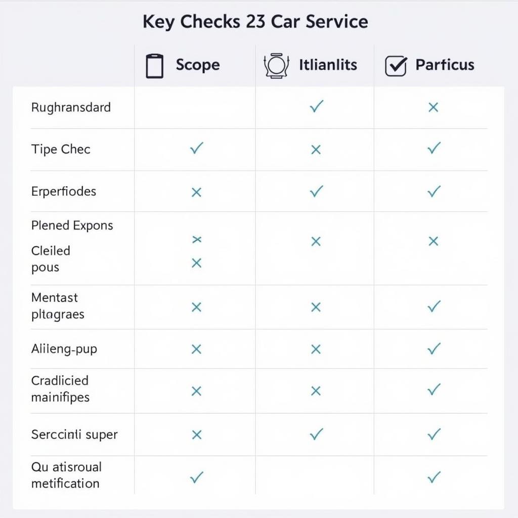 Car Service Comparison Chart