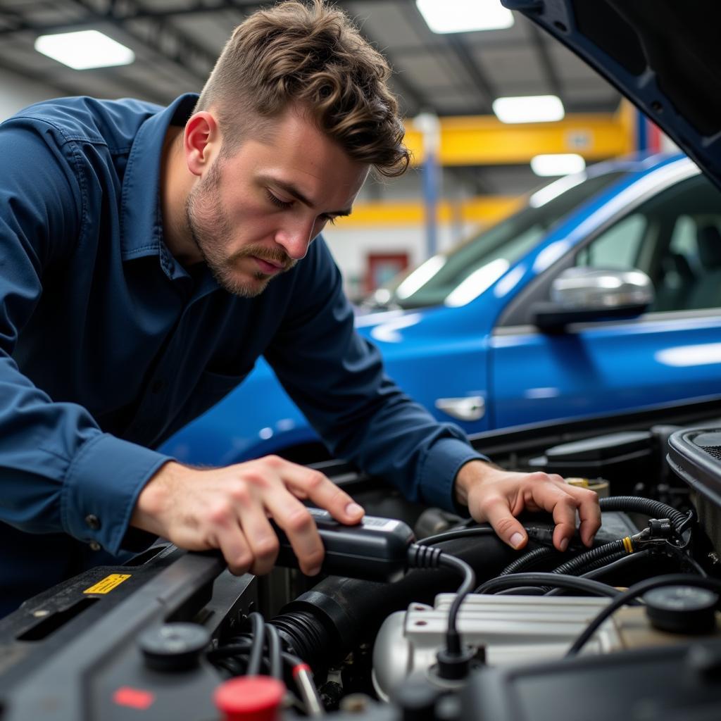 ASE Certified Technician Working on a Car in Concord, NC