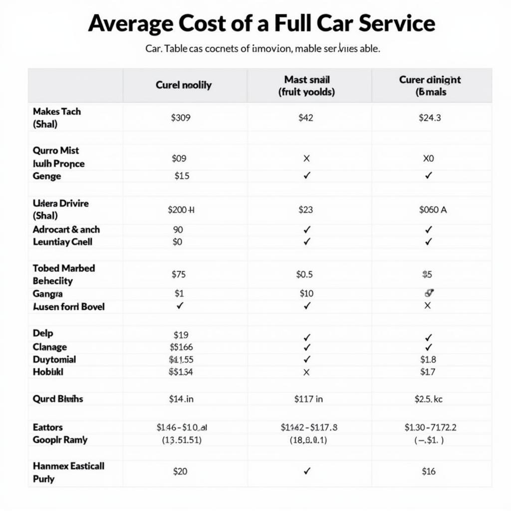 Car Service Cost Comparison