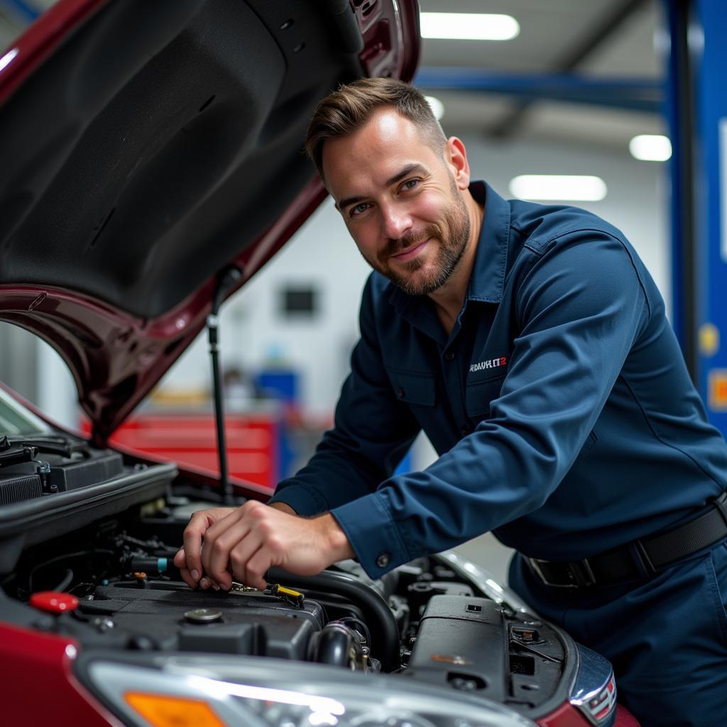 Experienced Mechanic Working on a Car in Coventry