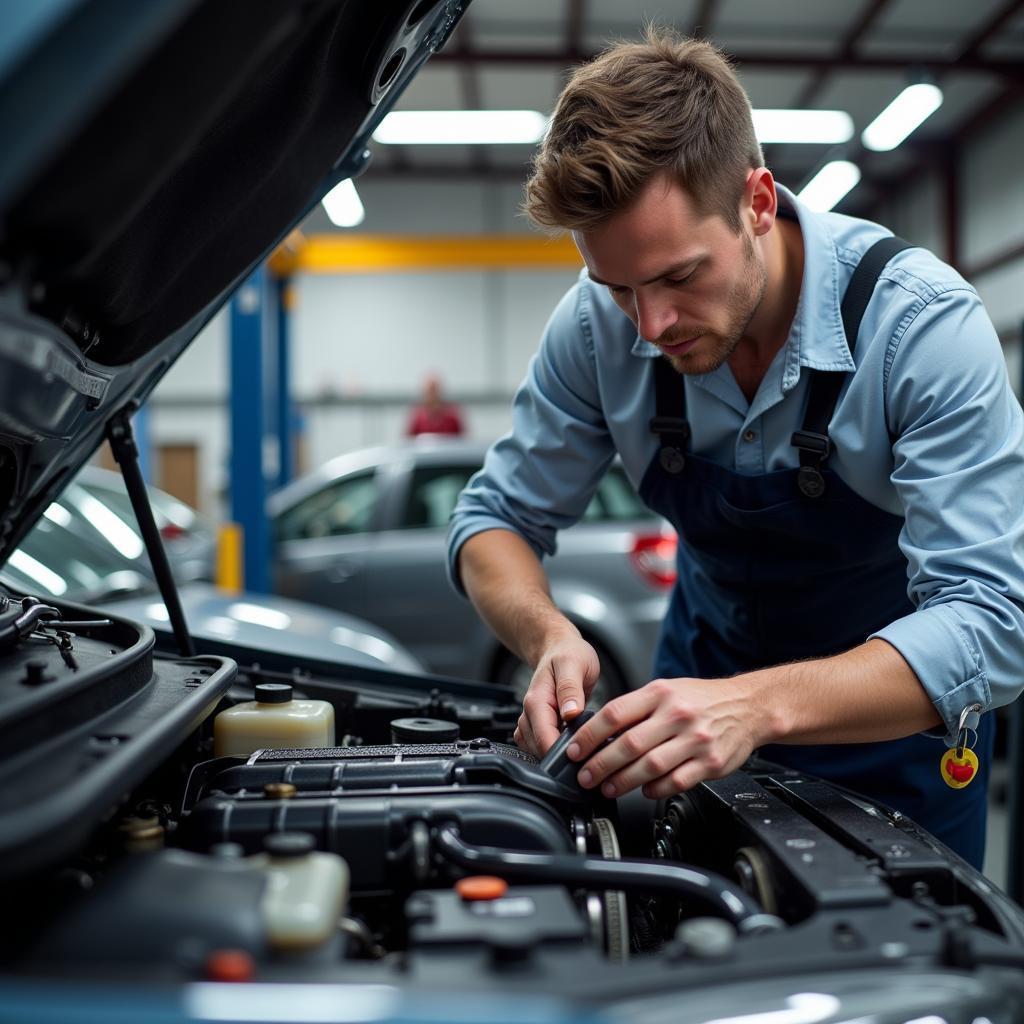 Mechanic Checking Engine in Derrimut Car Service