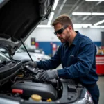 Mechanic Inspecting Vehicle in East Windsor NJ