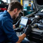 Mechanic Checking Car Engine