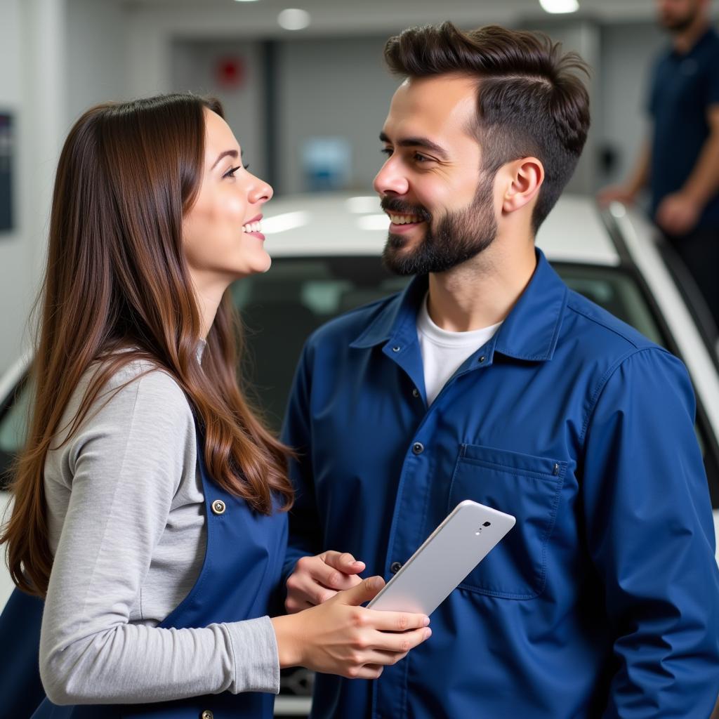 Consulting with a Car Service Expert