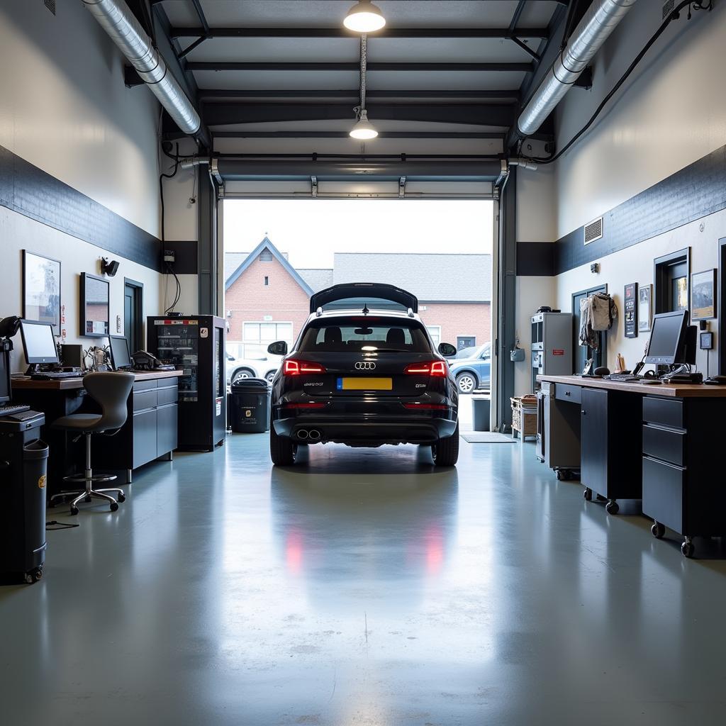 Modern and Well-Equipped Car Service Garage Interior in Flintshire