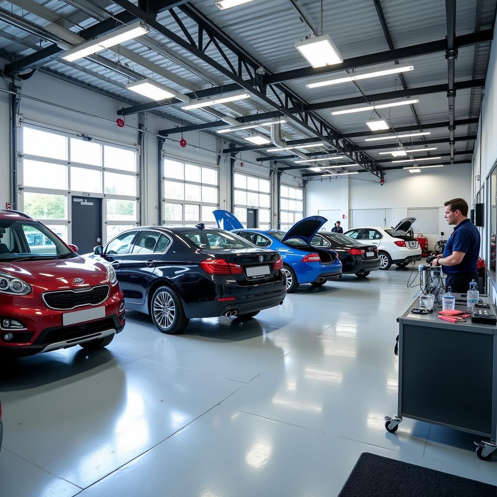 Modern Car Service Garage Interior in Halesfield Telford