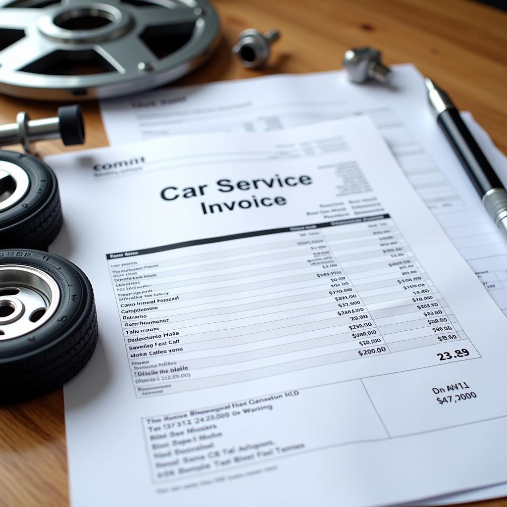 Car Service Invoice and Parts