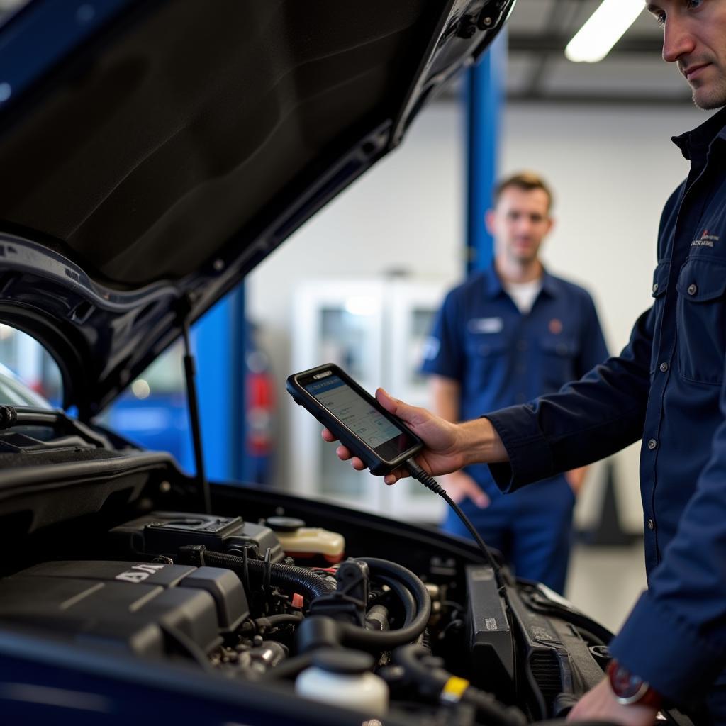 Modern diagnostic tools used in car service centers in Mansfield