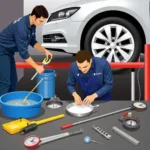 Routine car maintenance tasks like oil changes and tire rotations in Milton Keynes