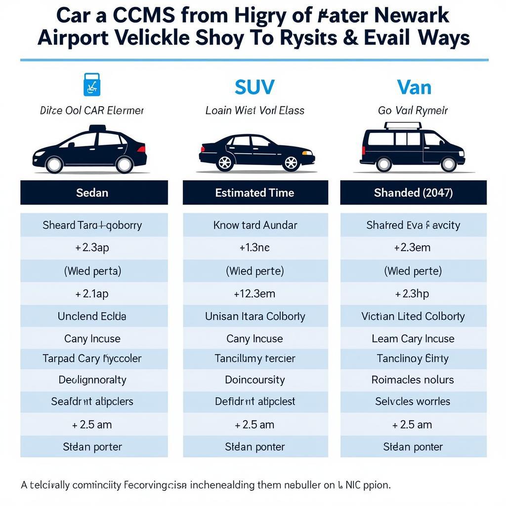 Car Service Options Newark Airport Comparison Chart