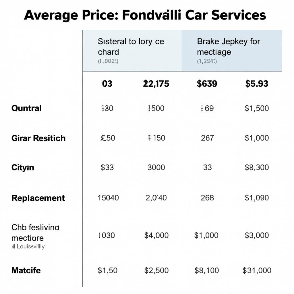 Car Service Price Comparison Louisville KY